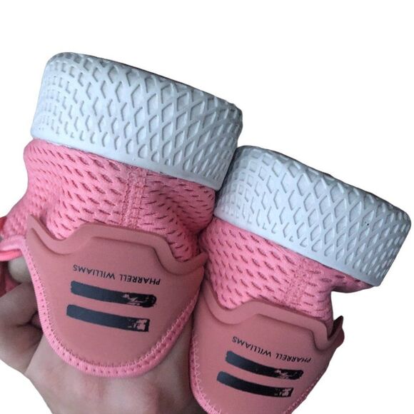 Rare 2017 Adidas X Pharrell Hu Tennis Shoes Tactile Rose Size 11 Pink - Picture 12 of 14